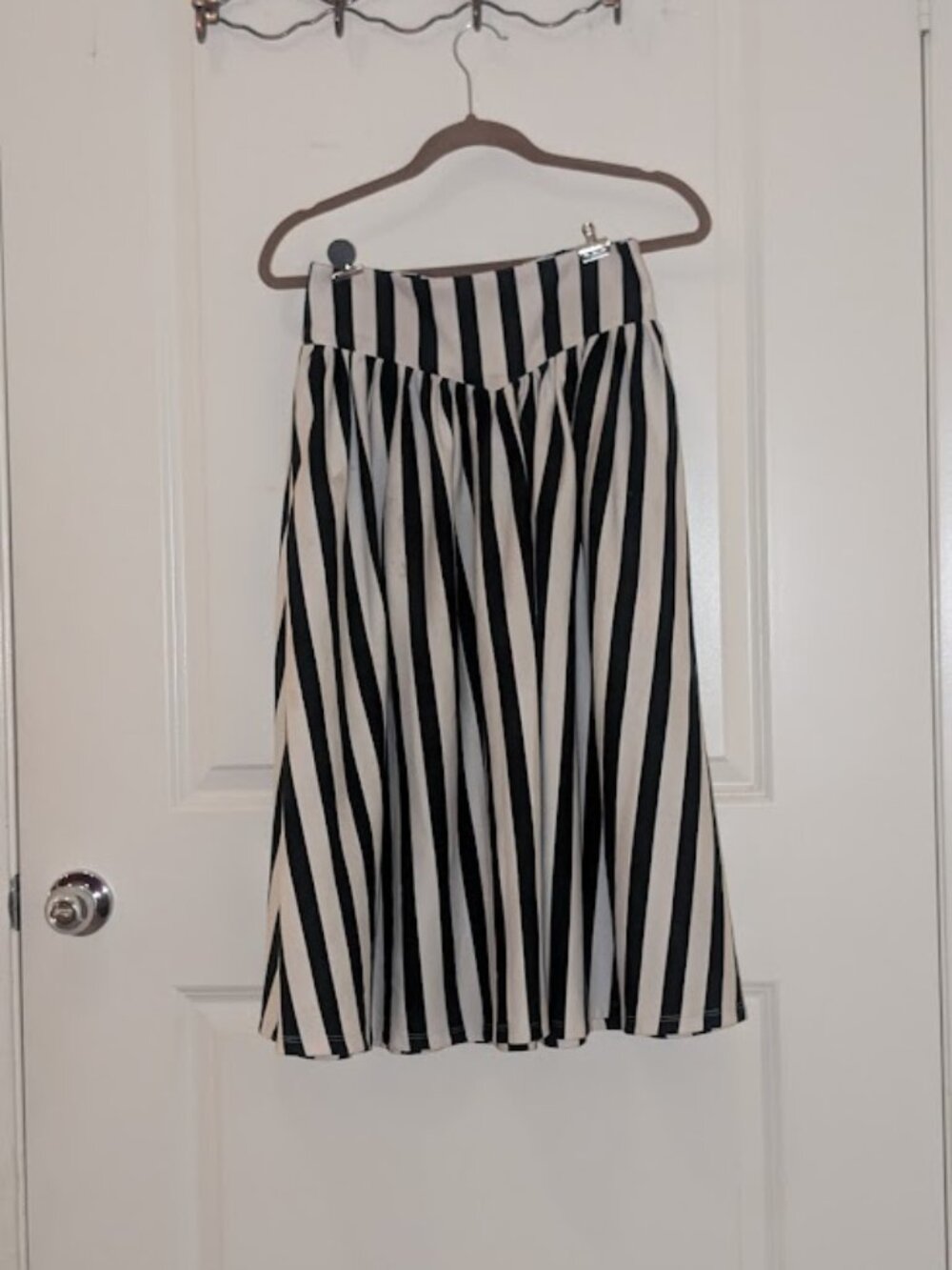 La Femme en Noir Sleepy Hollow Katrina Skirt Black White Stripe